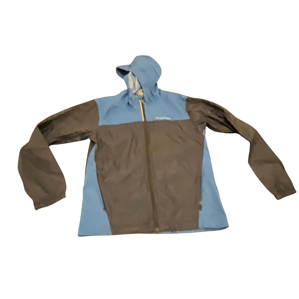 Columbia Youth Boys Large 14/16 Blue Grey Windbreaker Hooded Jacket XB5242
